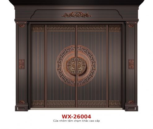 Cửa nhôm tấm trạm khắc cao cấp WX-26004
