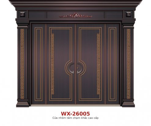 Cửa nhôm tấm trạm khắc cao cấp WX-26005