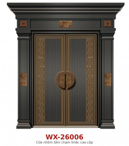 Cửa nhôm tấm trạm khắc cao cấp WX-26006