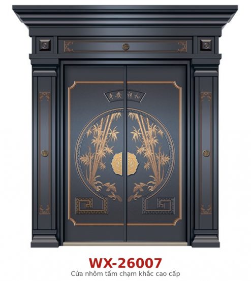 Cửa nhôm tấm trạm khắc cao cấp WX-26007