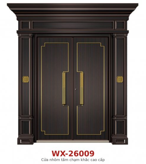 Cửa nhôm tấm trạm khắc cao cấp WX-26009