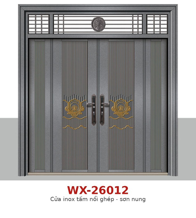 Cửa inox tấm nổi ghép – sơn nung WX-26012