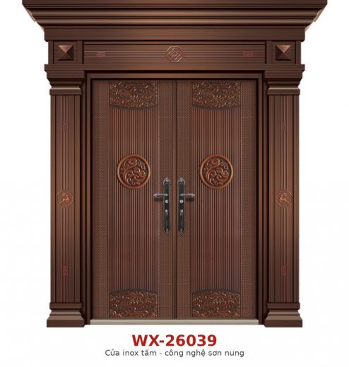 Cửa inox tấm công nghệ sơn nung WX-26039