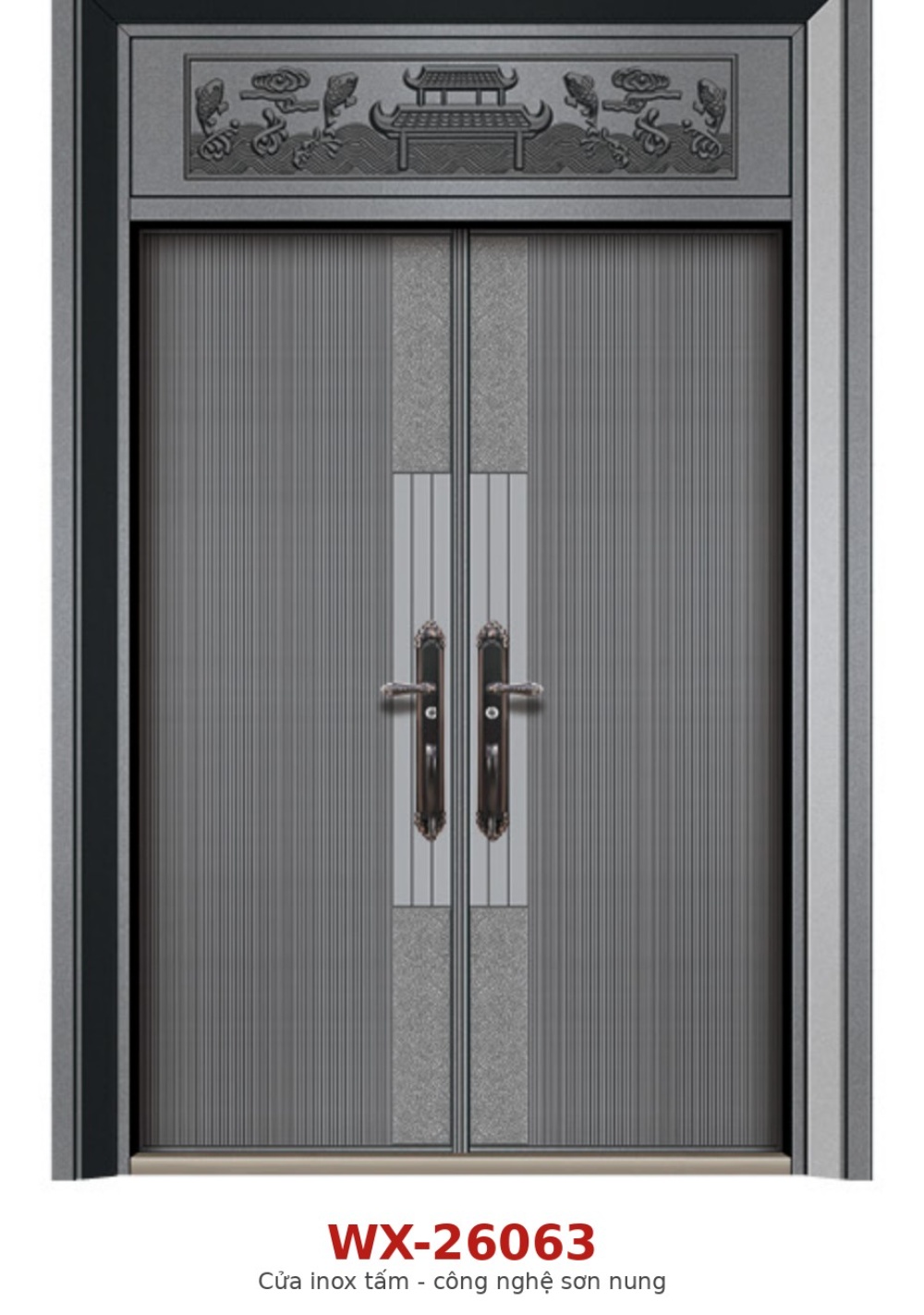 Cửa inox tấm công nghệ sơn nung WX-26063