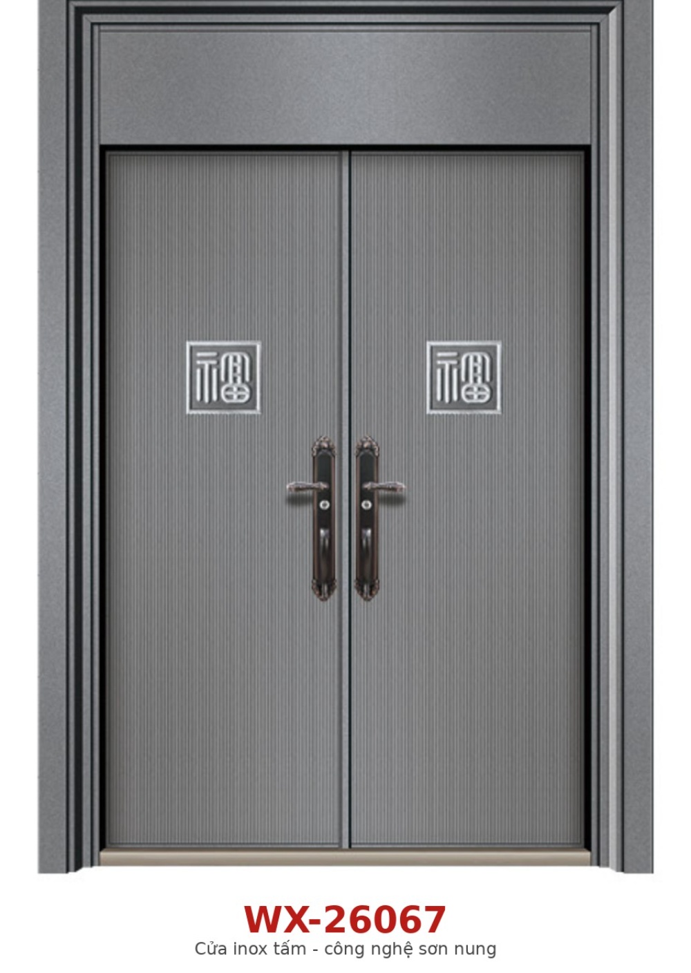 Cửa inox tấm công nghệ sơn nung WX-26067