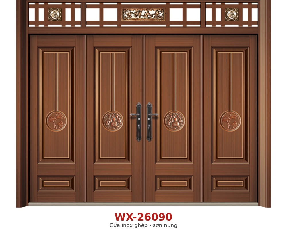 Cửa inox tấm công nghệ sơn nung WX-26090