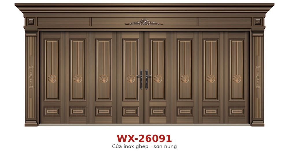 Cửa inox tấm công nghệ sơn nung WX-26091