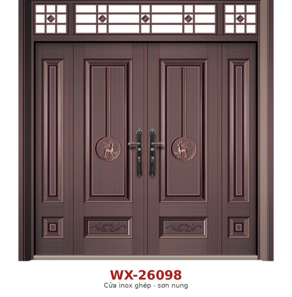 Cửa inox tấm công nghệ sơn nung WX-26098